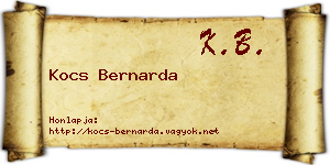 Kocs Bernarda névjegykártya